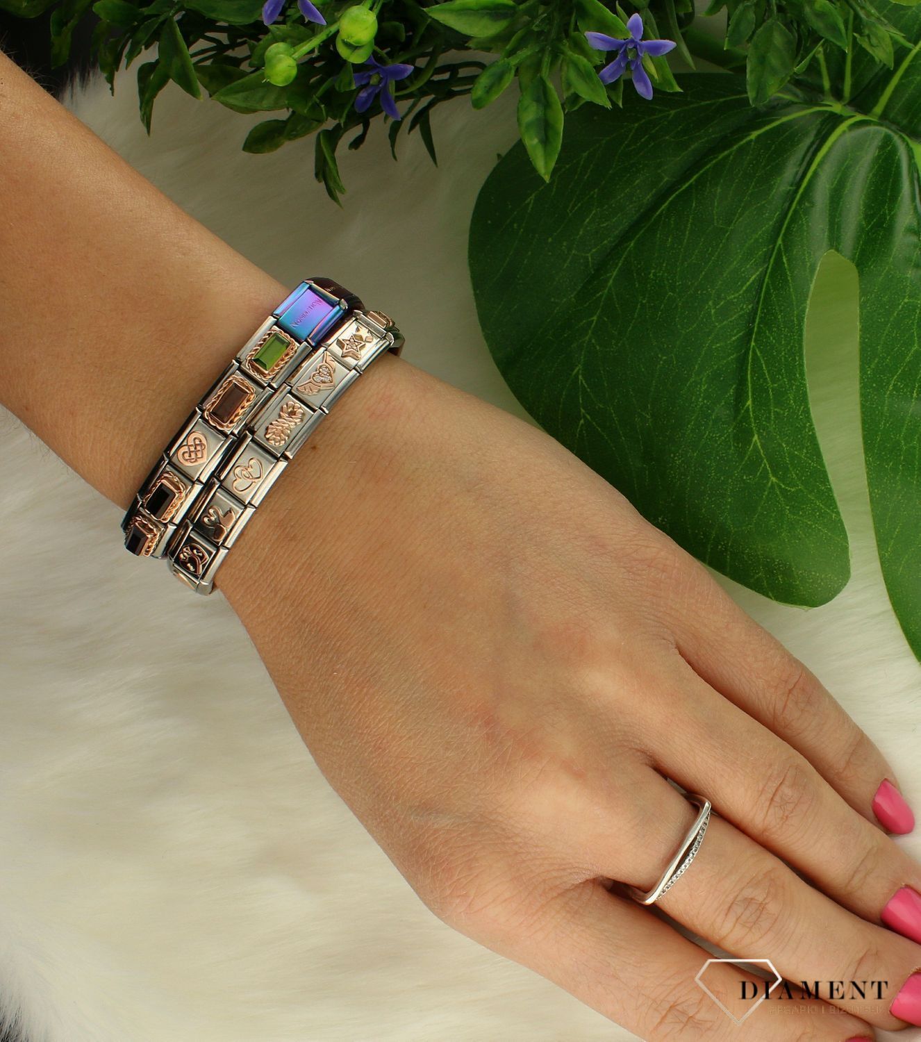 Bransoletka Nomination Composable Baza Matowa Holograficzna 13 Elementowa 030001 SI 037.jpg